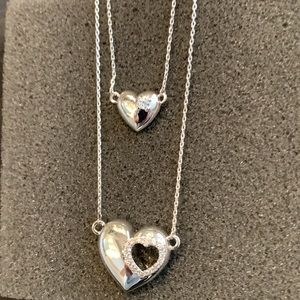Lia Sophia Double Heart Necklace Set